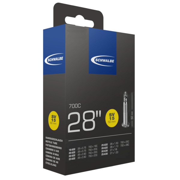 Schwalbe Schlauch SV15, 28", 18/28-622 (700x18C/28C), 50mm